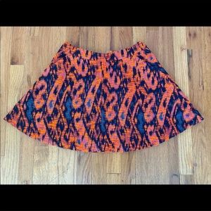 Topshop Orange and Black Mini Skirt